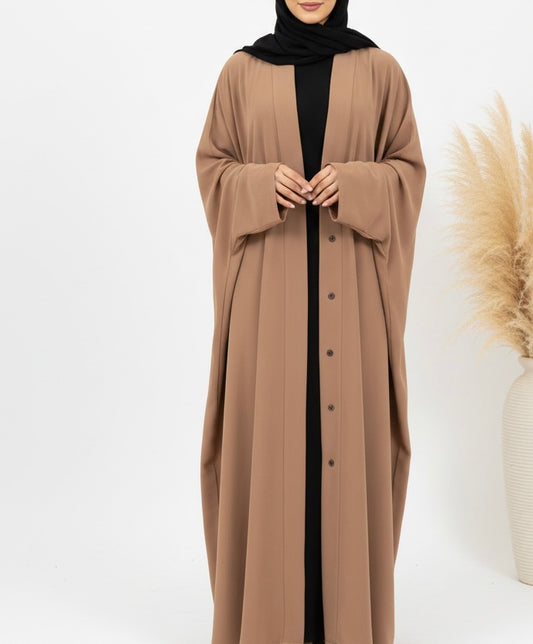 Salma Soft Brown Batwing Abaya