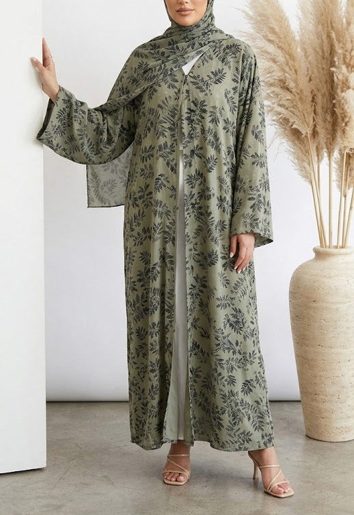 Zahri Abaya and Hijab Set in Green