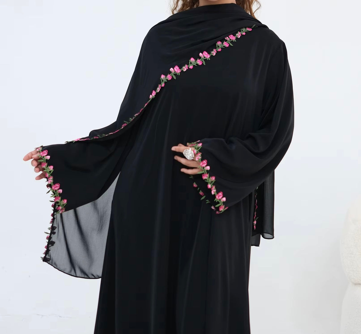 Jana Abaya Embroidered Abaya & Hijab Set in 4 Colours
