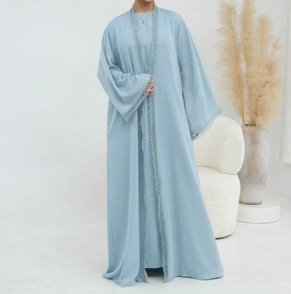 Mariam Abaya 2 Piece Set in Soft Blue