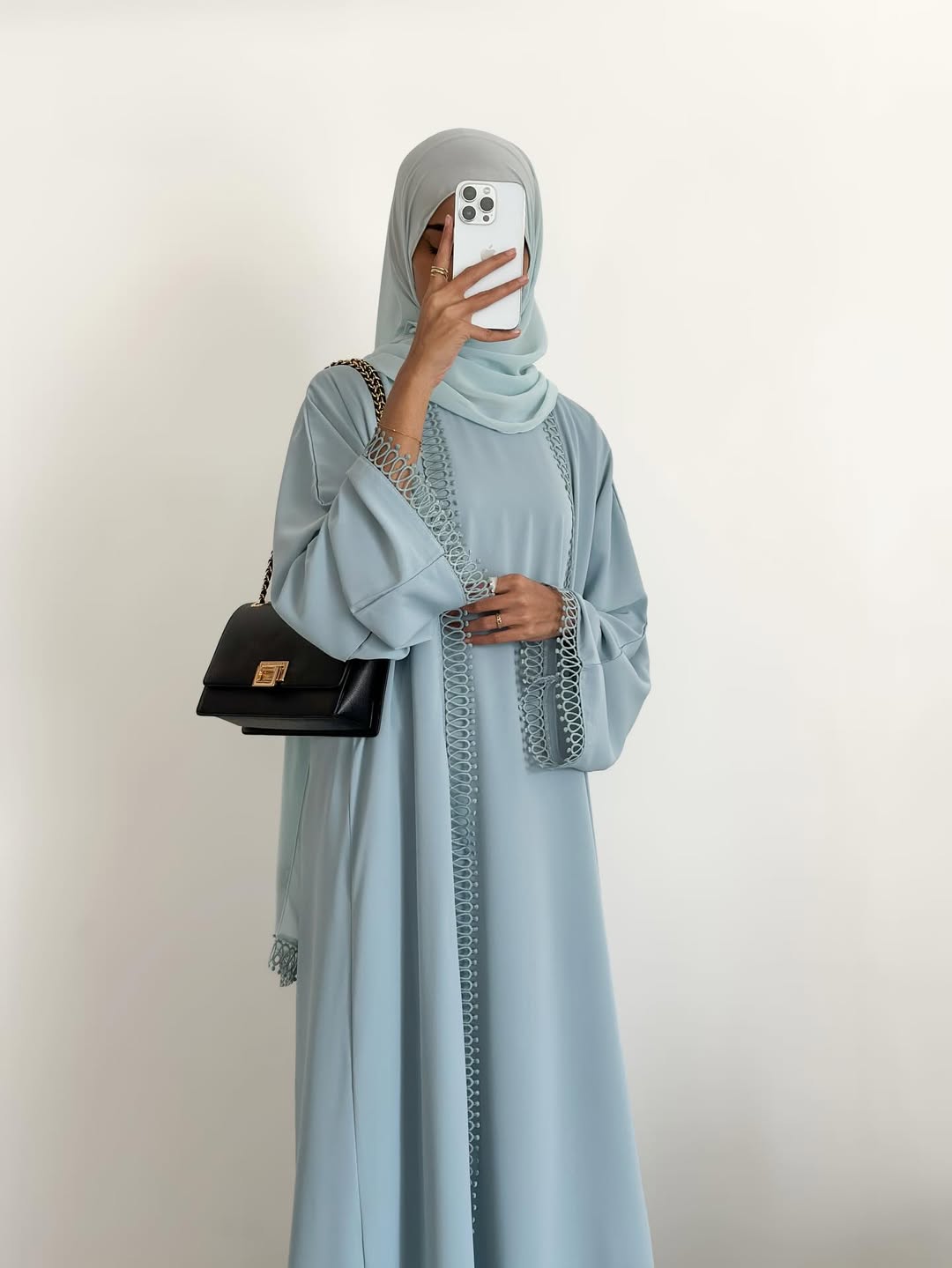 Mariam Abaya 2 Piece Set in Soft Blue