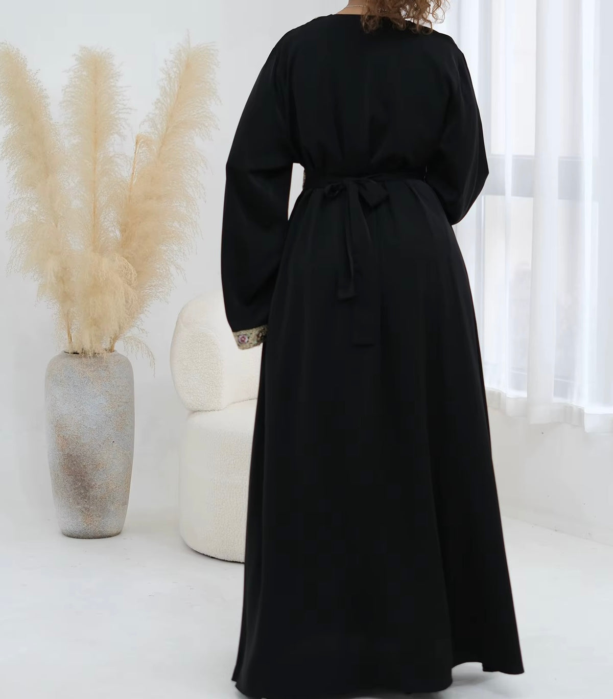 Layla Embroidered Abaya in Black