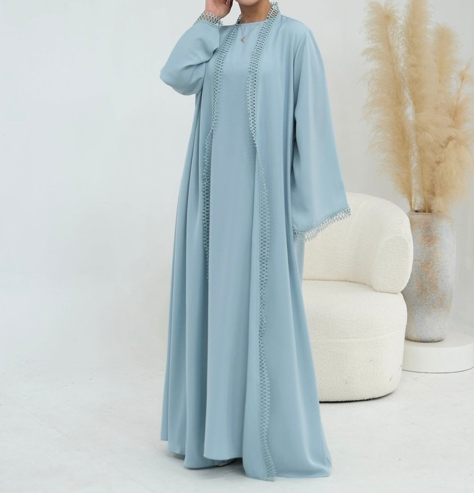 Mariam Abaya 2 Piece Set in Soft Blue