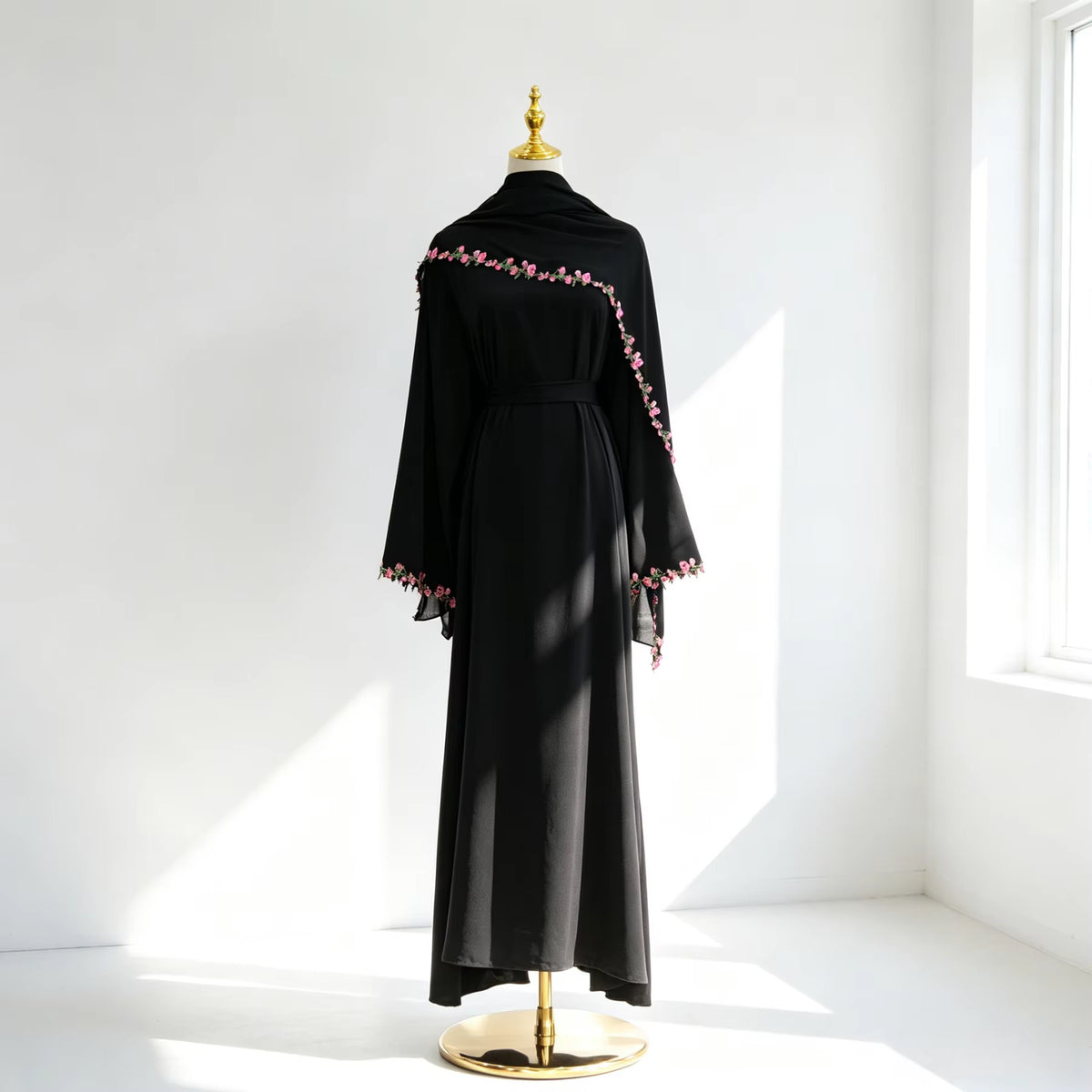 Jana Abaya Embroidered Abaya & Hijab Set in 4 Colours