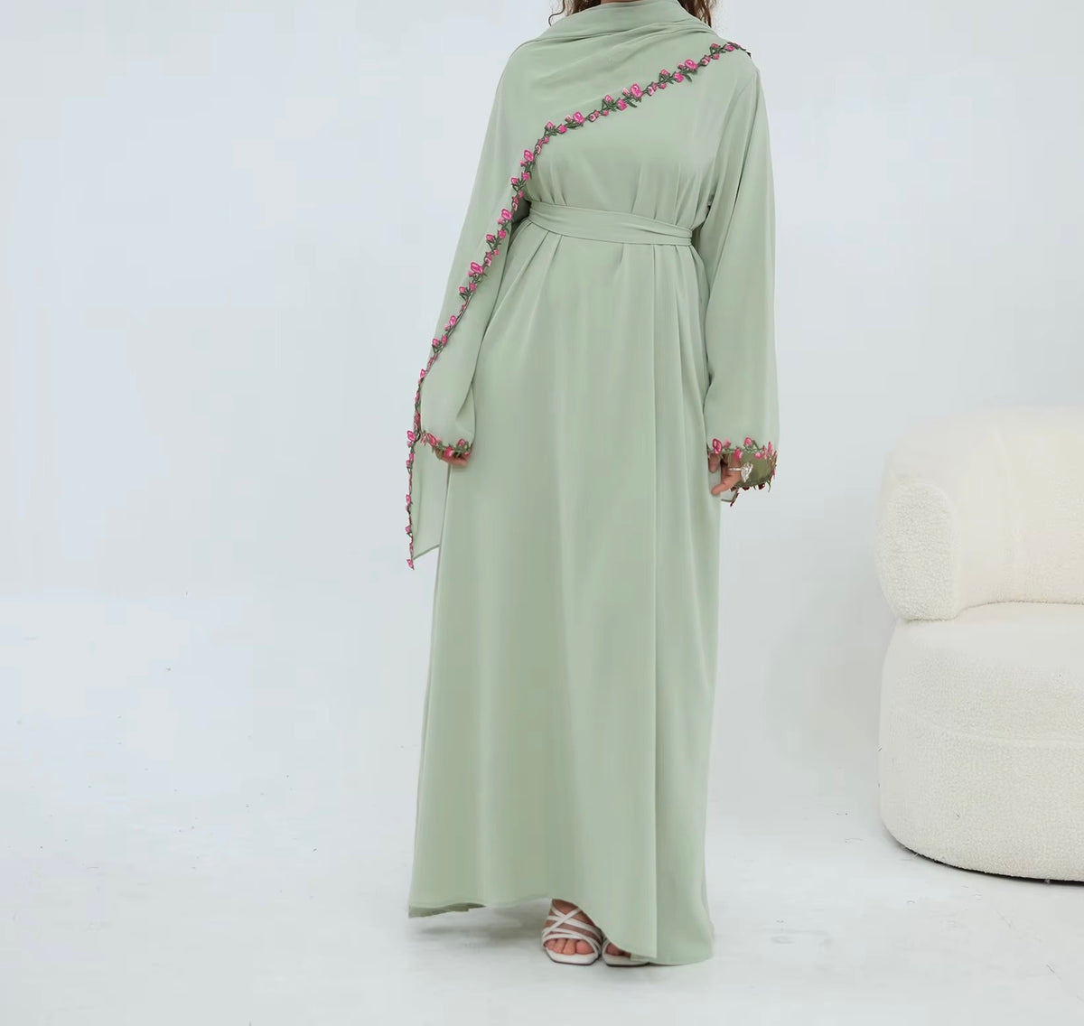 Jana Abaya Embroidered Abaya & Hijab Set in 4 Colours