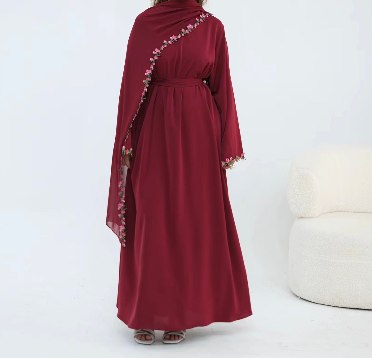 Jana Abaya Embroidered Abaya & Hijab Set in 4 Colours