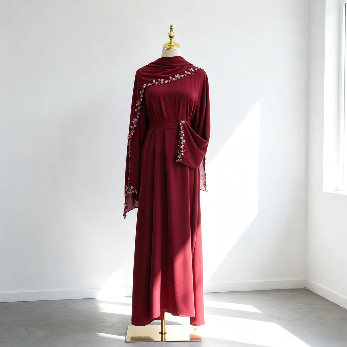 Jana Abaya Embroidered Abaya & Hijab Set in 4 Colours