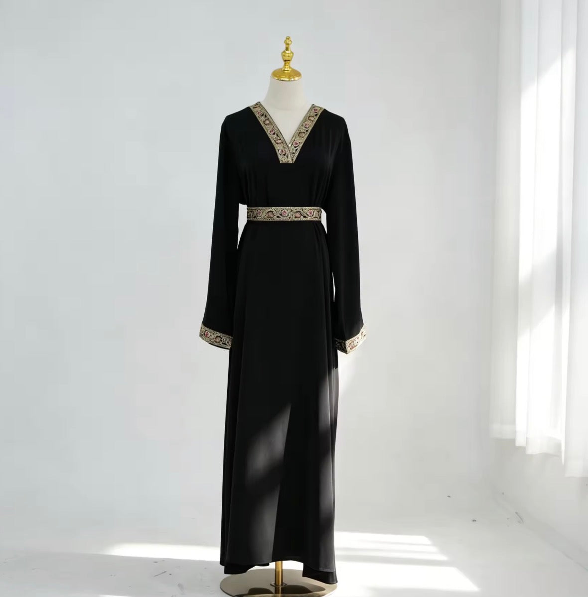 Layla Embroidered Abaya in Black