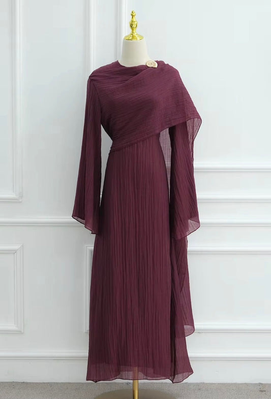 Rana Abaya Dress in Deep Red