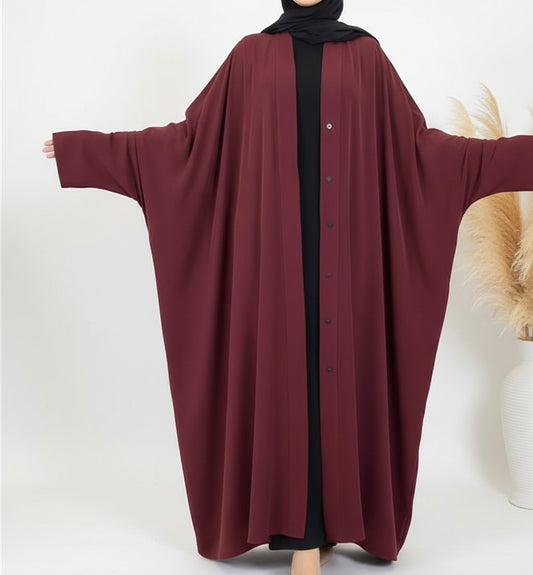 Salma Maroon Red Batwing Abaya