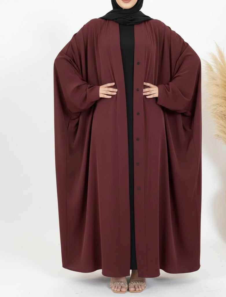Salma Soft Brown Batwing Abaya