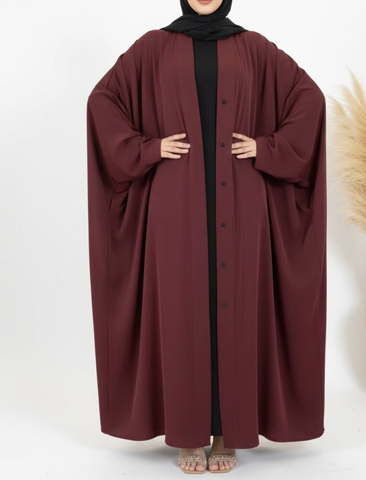 Salma Maroon Red Batwing Abaya