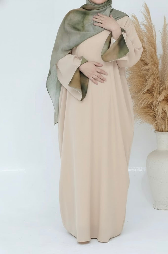 Zayna Beige Abaya and Hijab Set