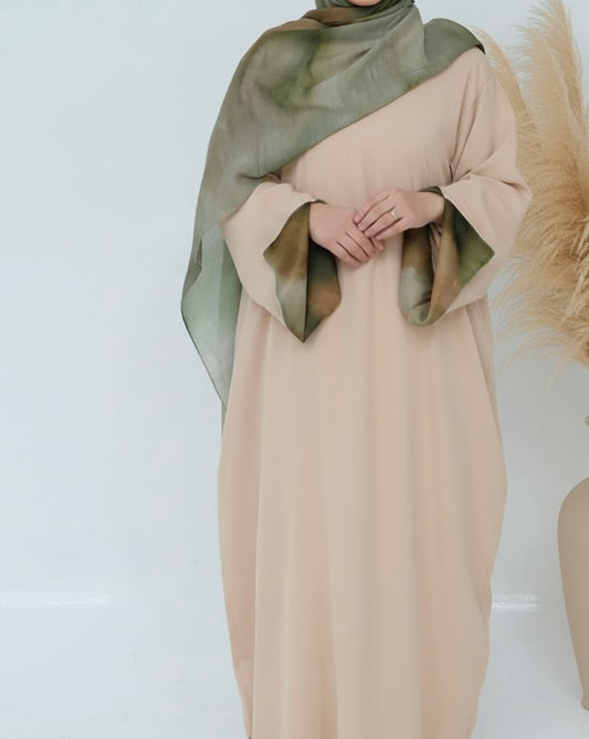 Zayna Beige Abaya and Hijab Set