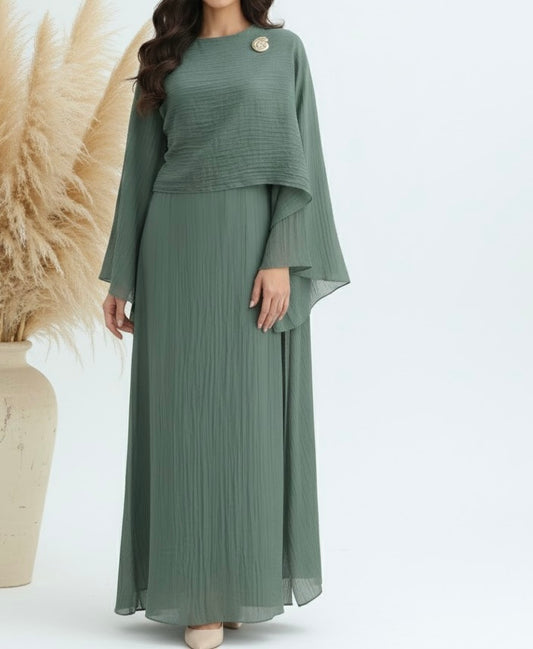 Rana Abaya Dress in Green