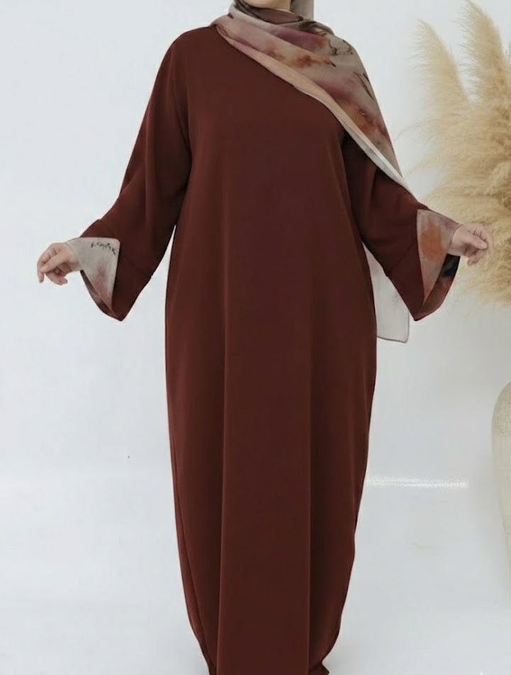 Zayna Mahogany Abaya and Hijab Set
