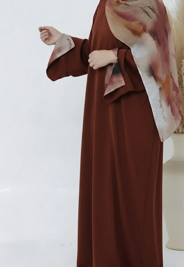 Zayna Mahogany Abaya and Hijab Set