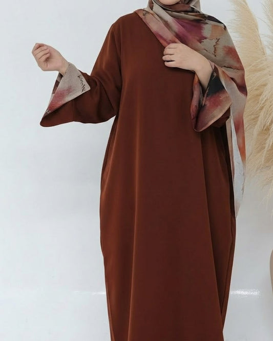 Zayna Mahogany Abaya and Hijab Set