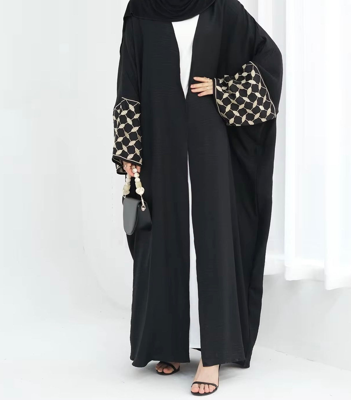 Aayah Embroidery Black Abaya
