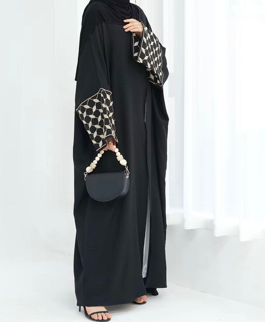 Aayah Embroidery Black Abaya