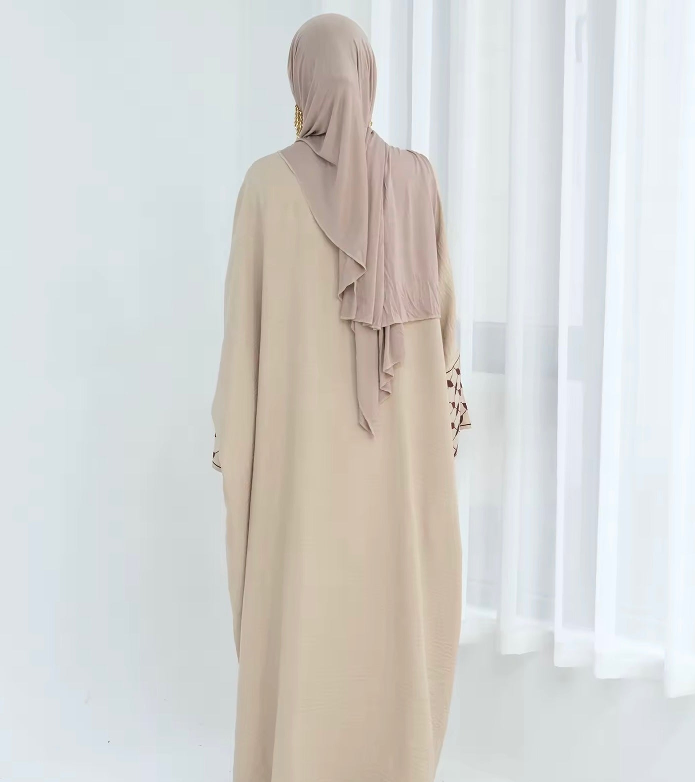 Aayah Embroidery Beige Abaya