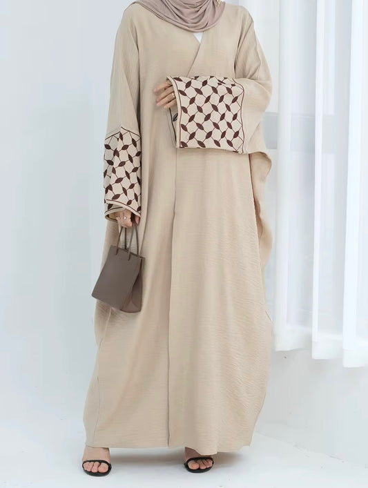 Aayah Embroidery Beige Abaya