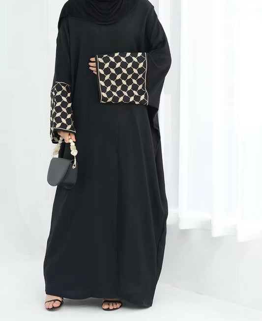 Aayah Embroidery Black Abaya