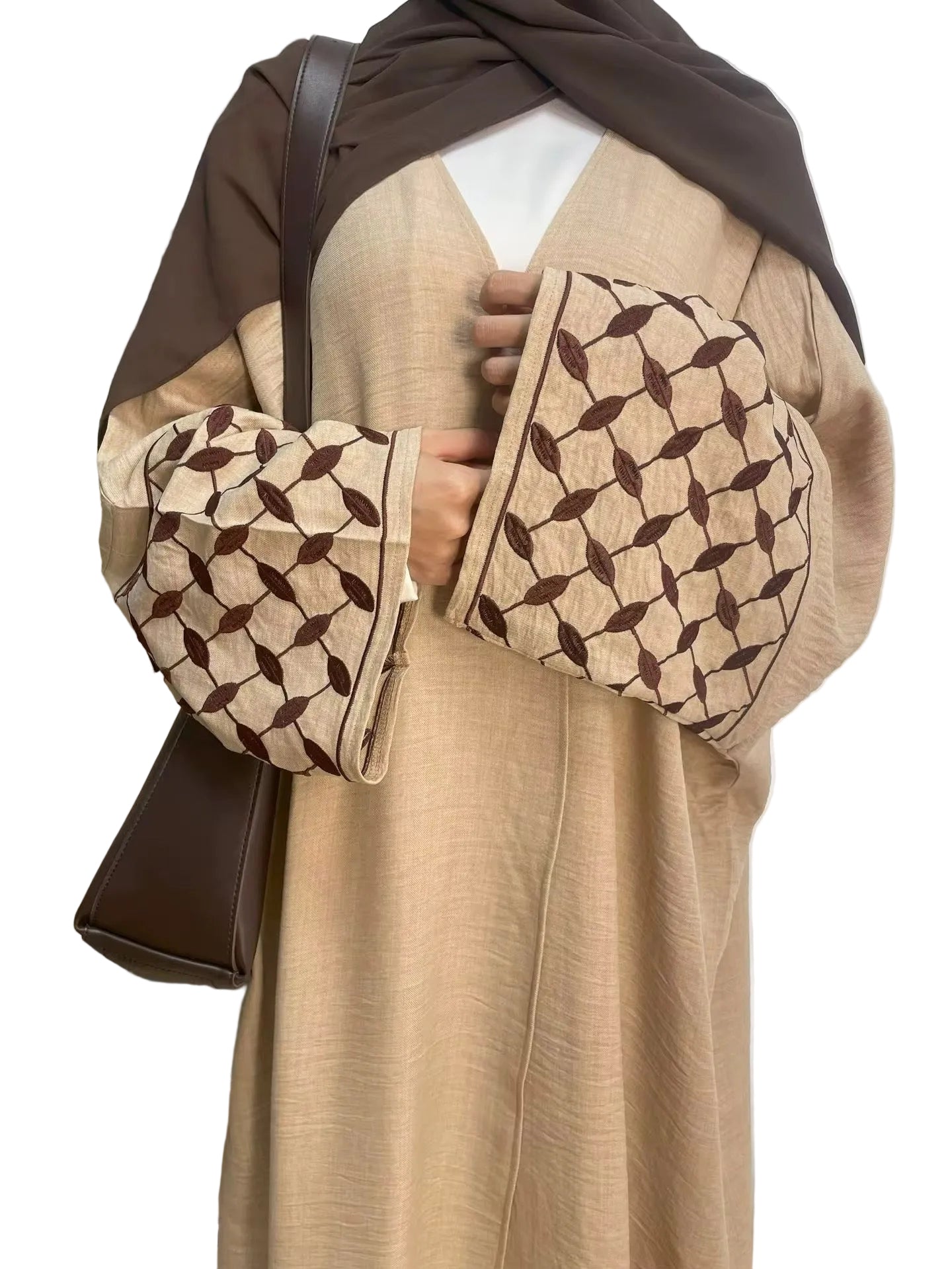 Aayah Embroidery Beige Abaya