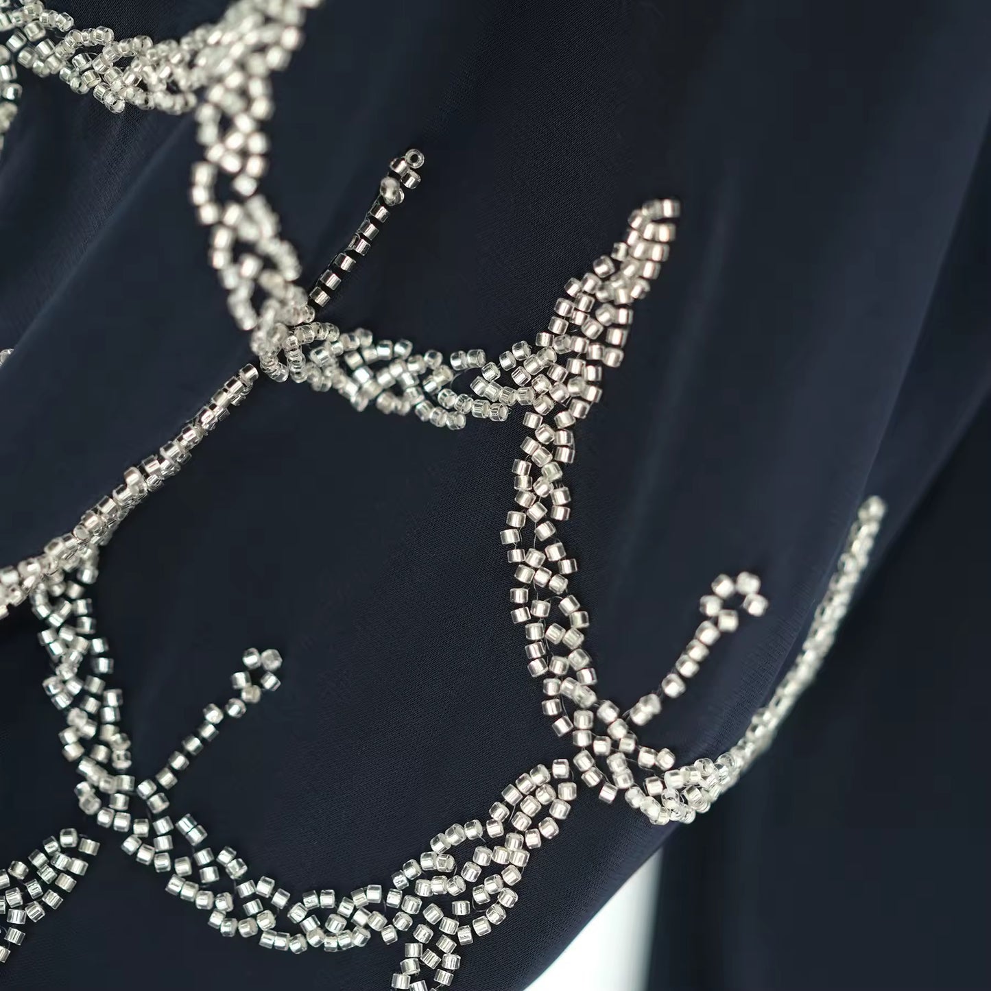 Madiha Beaded Sleeve Black Abaya