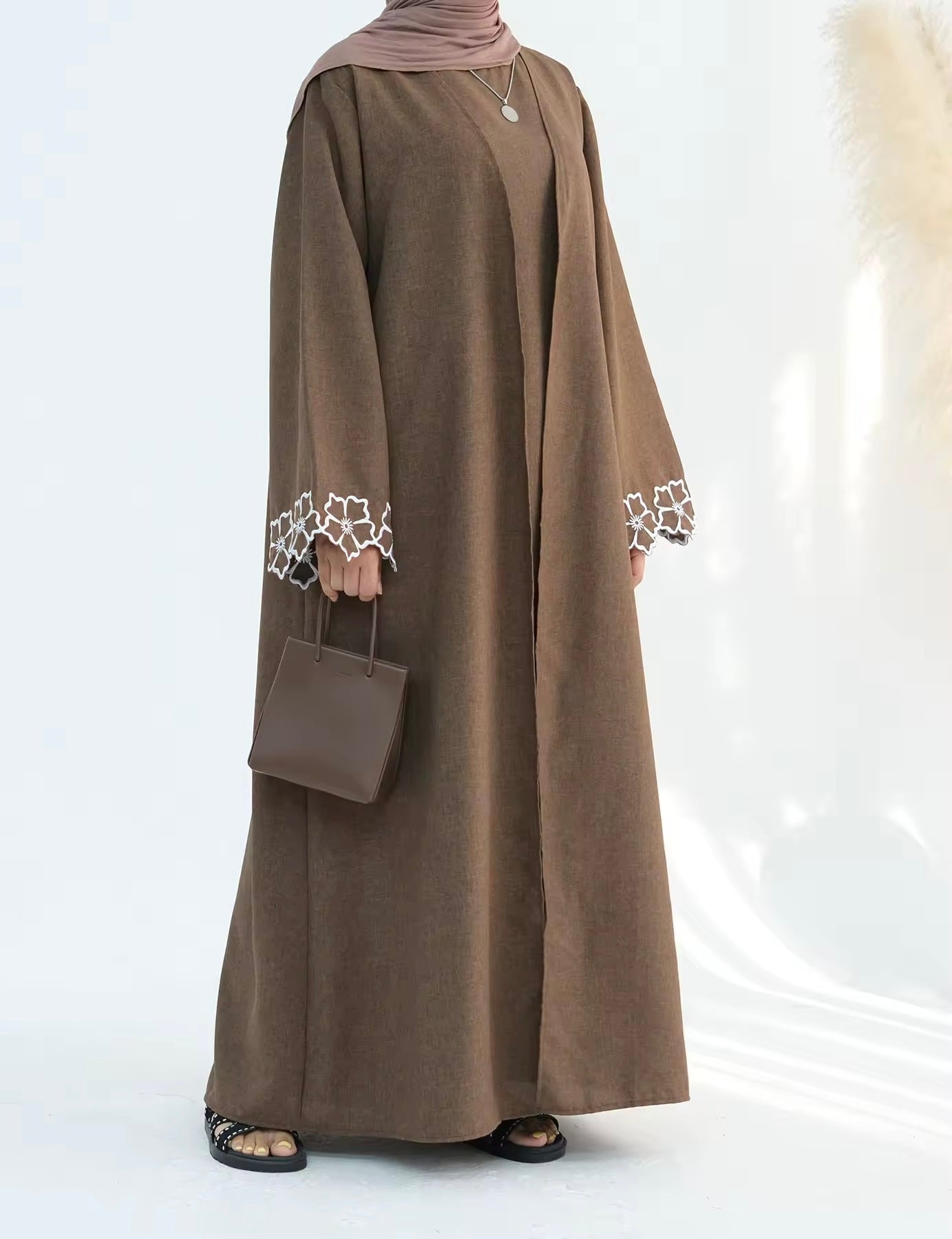 Noor Black Open Abaya