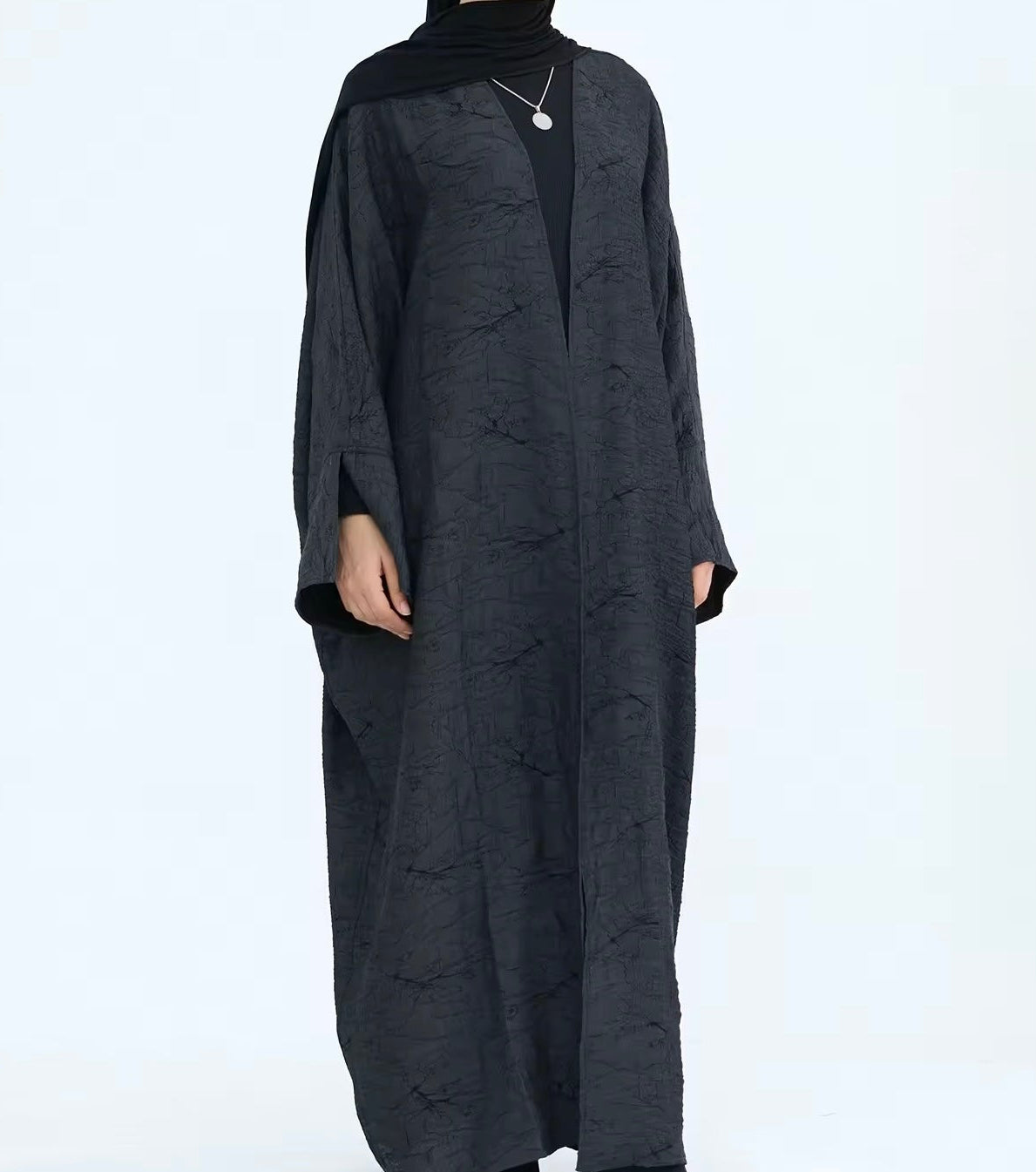 Hiba Reversible Charcoal Abaya