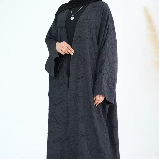 Hiba Reversible Charcoal Abaya