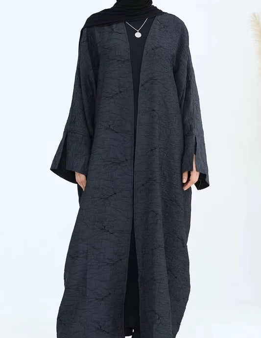 Hiba Reversible Charcoal Abaya