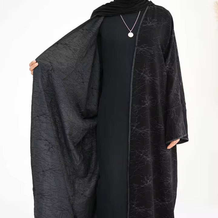 Hiba Reversible Charcoal Abaya