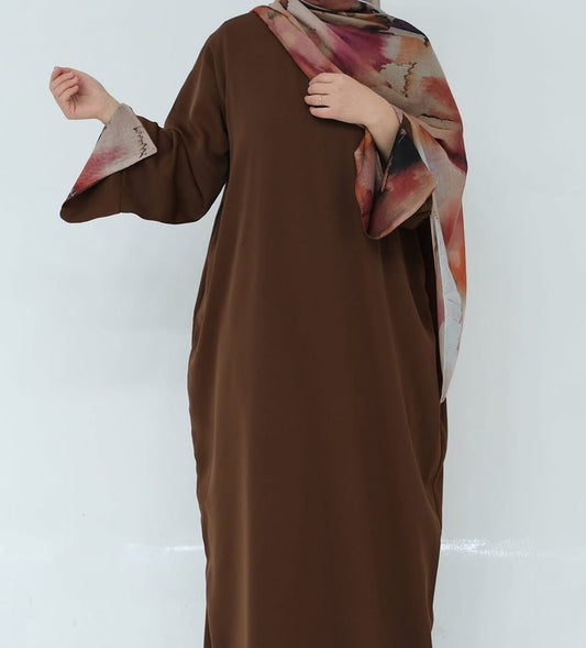 Zayna Coffee Abaya and Hijab Set