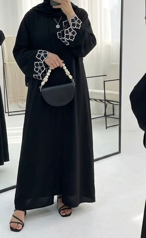 Noor Black Open Abaya