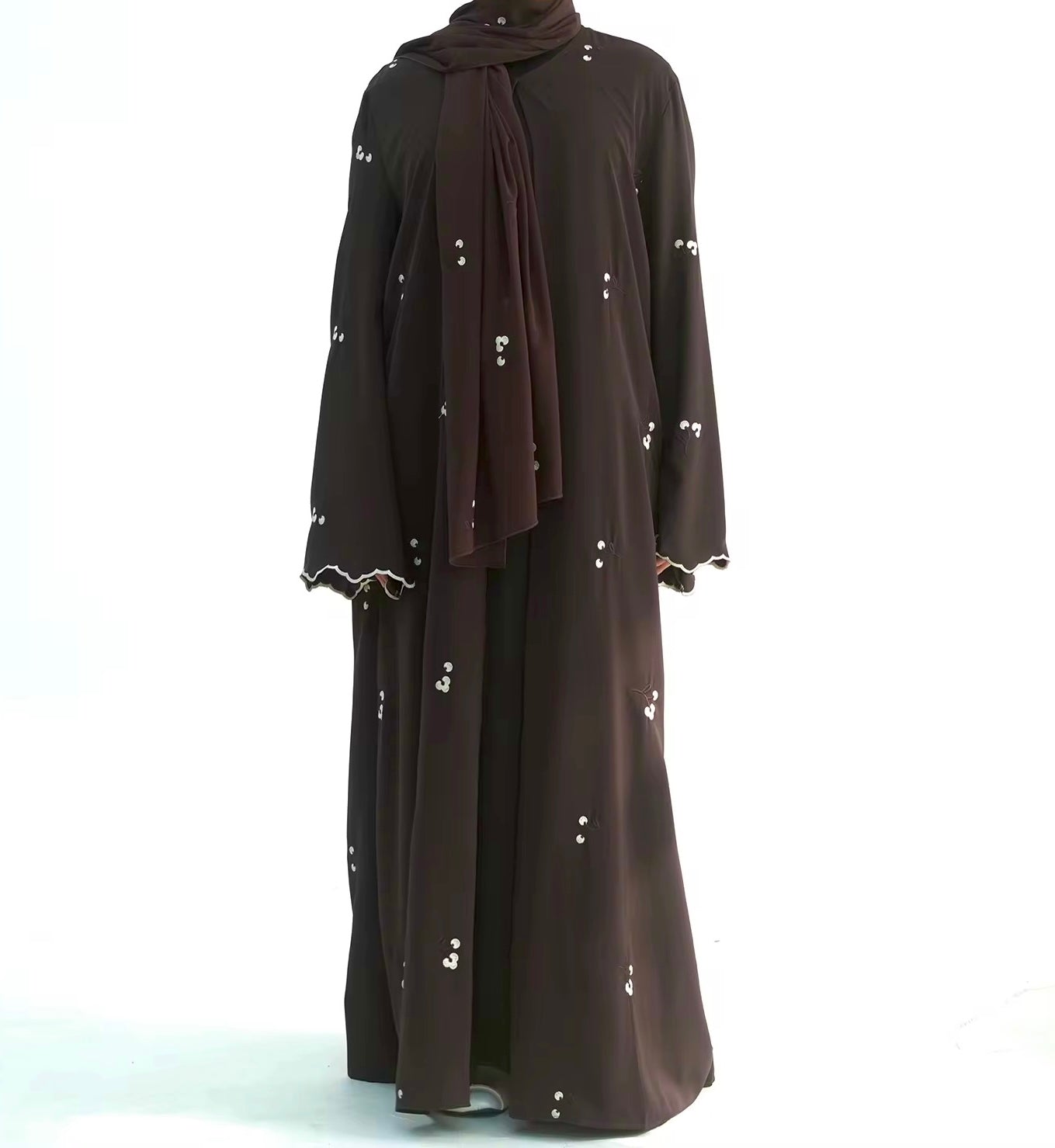 Aura Abaya and Hijab Set in Rich Cocoa
