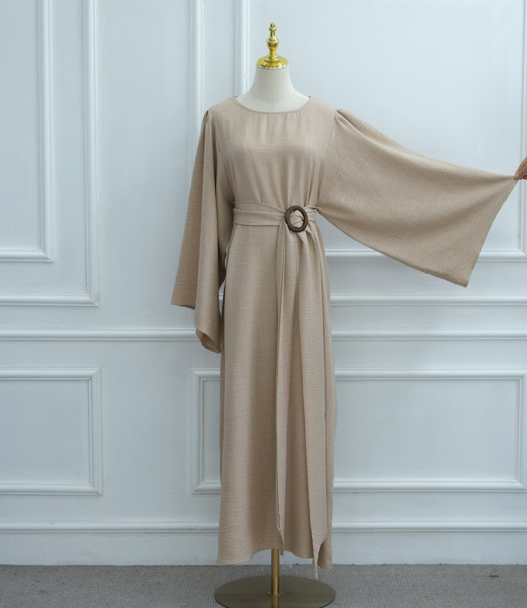 Wide Sleeve Textured Maxi Dress in 2 Colours
