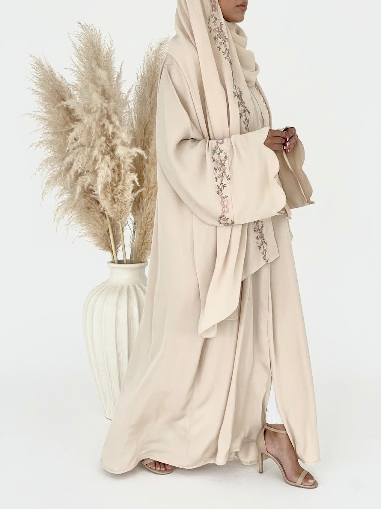 Alya Abaya and Hijab Set in Beige