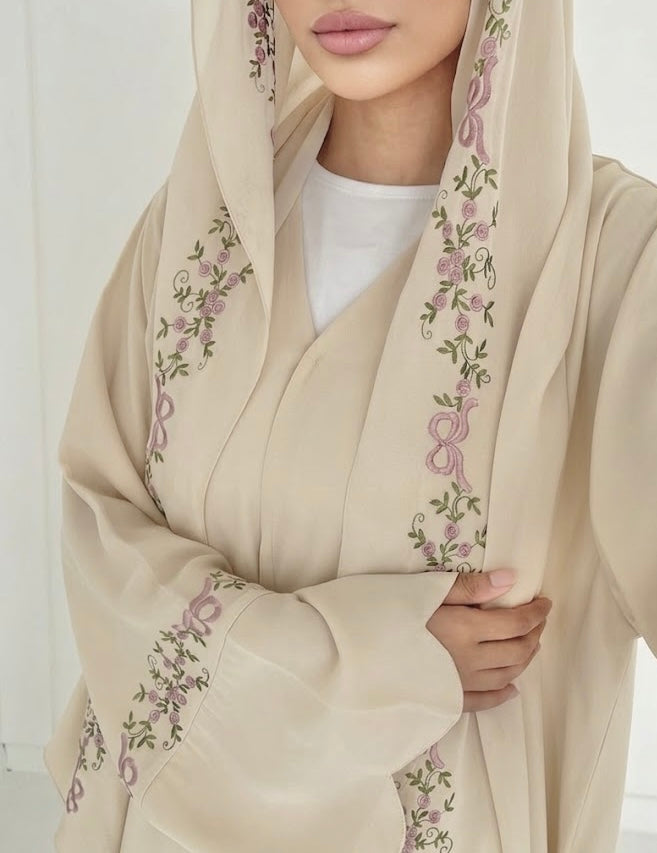 Alya Abaya and Hijab Set in Beige