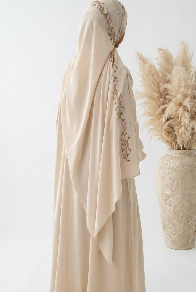 Alya Abaya and Hijab Set in Beige