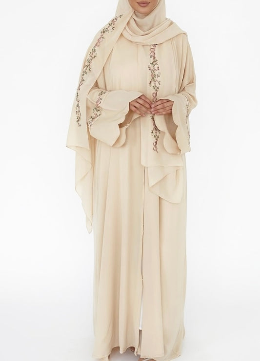 Alya Abaya and Hijab Set in Beige