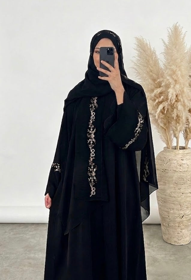 Alya Abaya and Hijab Set in Black