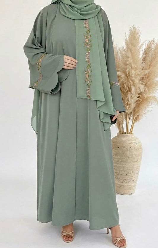 Alya Abaya and Hijab Set in Green
