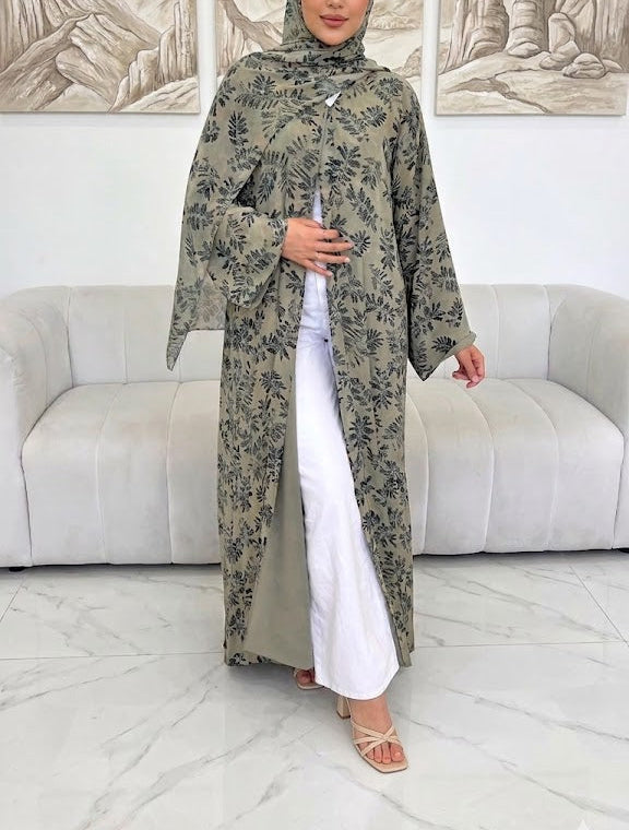 Zahri Abaya and Hijab Set in Green