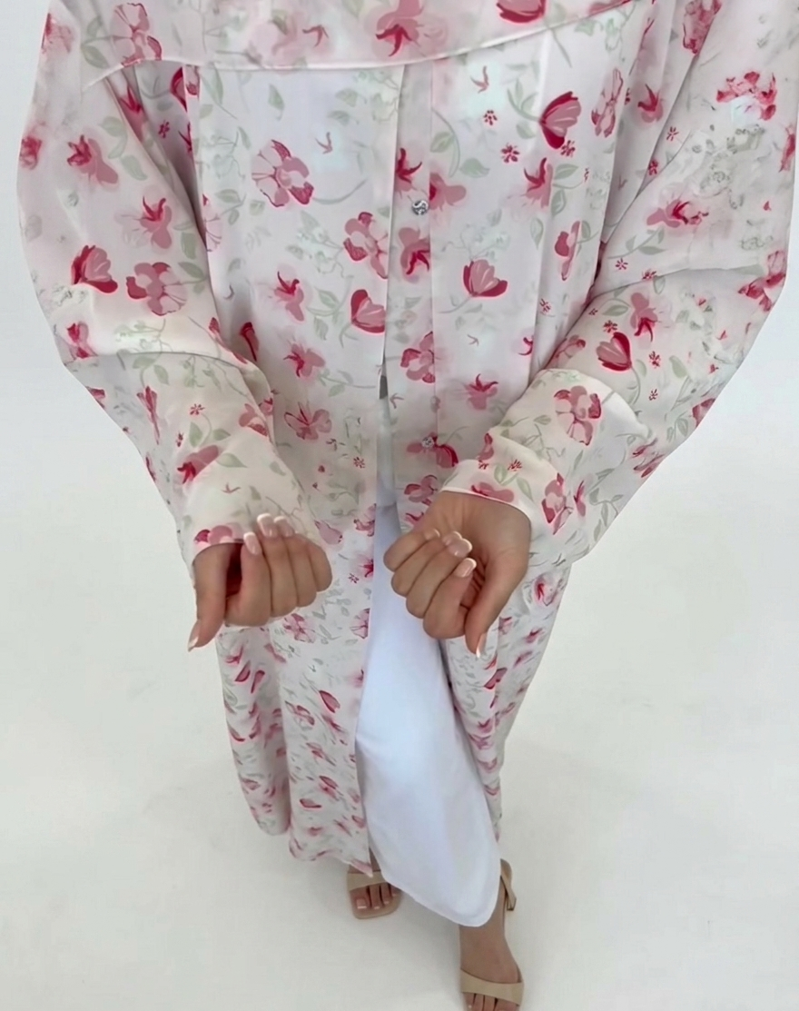 Zahri Abaya and Hijab Set in Pink