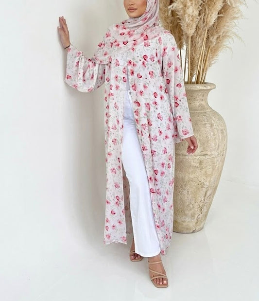 Zahri Abaya and Hijab Set in Pink