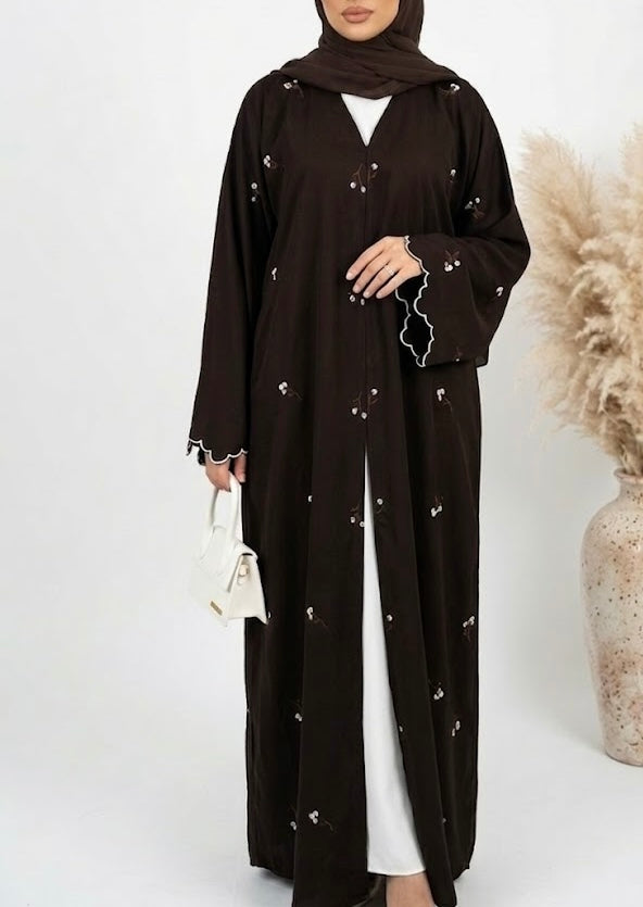 Aura Abaya and Hijab Set in Rich Cocoa